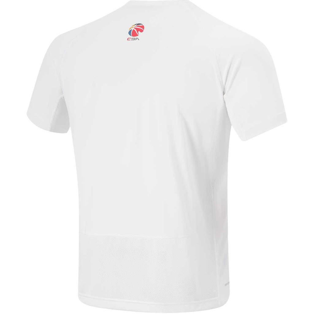 Li-Ning Professional Basketball Series Letter Casual Comfortable Round Neck Short Sleeve T-Shirt Men Tops Standard-White ATSU559-2