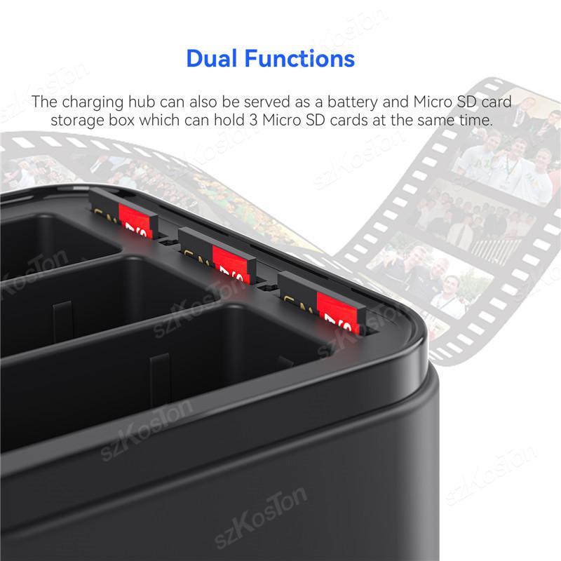 Battery Charger Hub For GoPro 13 Charging Box Charging Dock Manager Charger Stand For Go Pro Hero 13 Camera Accessories
