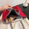 2025 New Colorful Reversible Canvas Tote Bag Striped Shoulder Bag