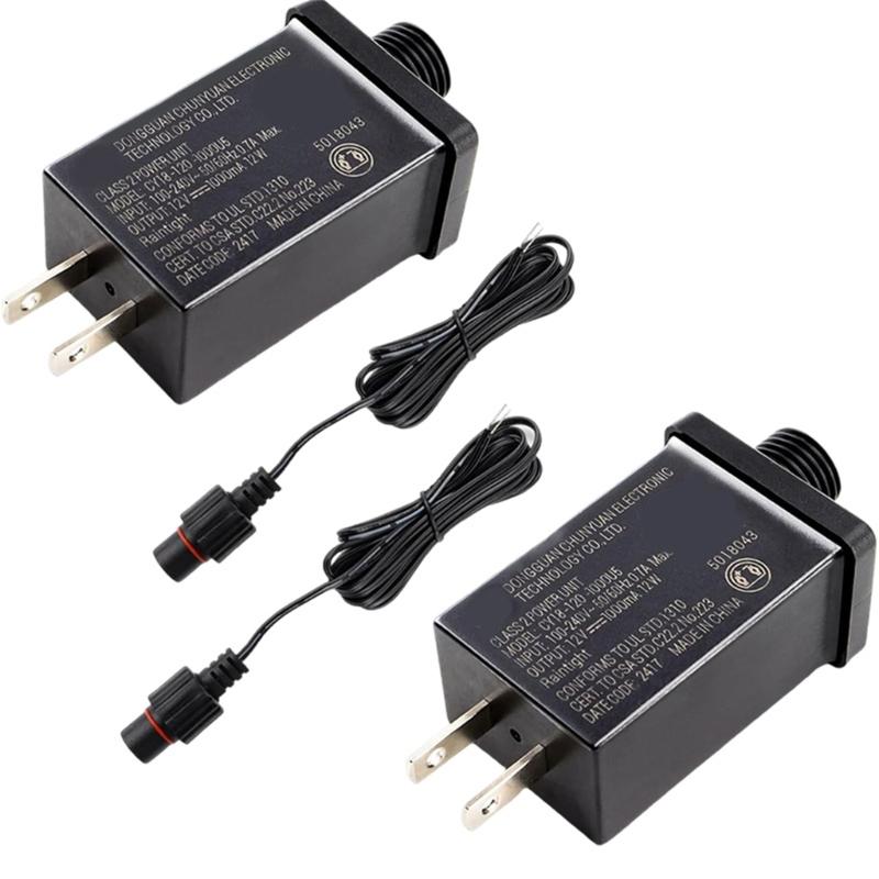 

2 шт. 12 В Водонепроницаемый Надувной Адаптер Удлинитель 9,84 фута Блок Питания Класса 2 Для Наружных Рождественских Украшений 1