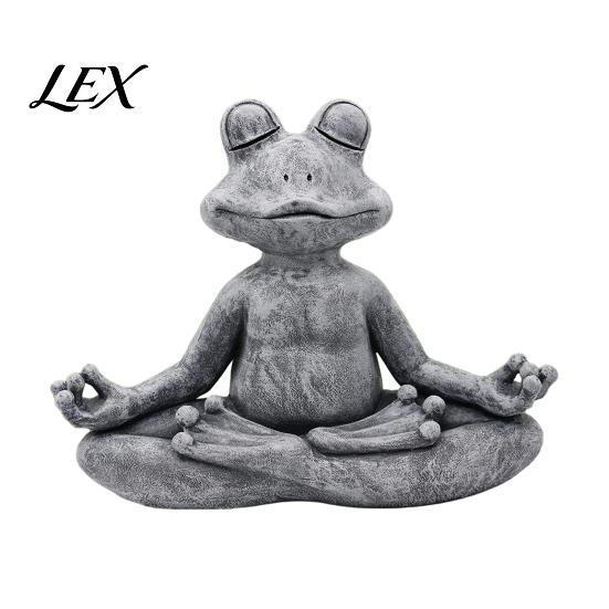 Cute Garden Sculpture for Landscaping Meditation Animal Figurine Ornament, Resin Zen Statue, Stress Relief Sitting Unique Pet Gift Lovers Cat/Dog/Frog