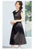2026 Summer New Women's Waist Cinched Black Dress with Versatile Temperament, Slimming and High-end Women's Dress