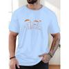 Herren Windmühlenmuster Sommer Freizeit Rundhals Kurzarm T-Shirt
