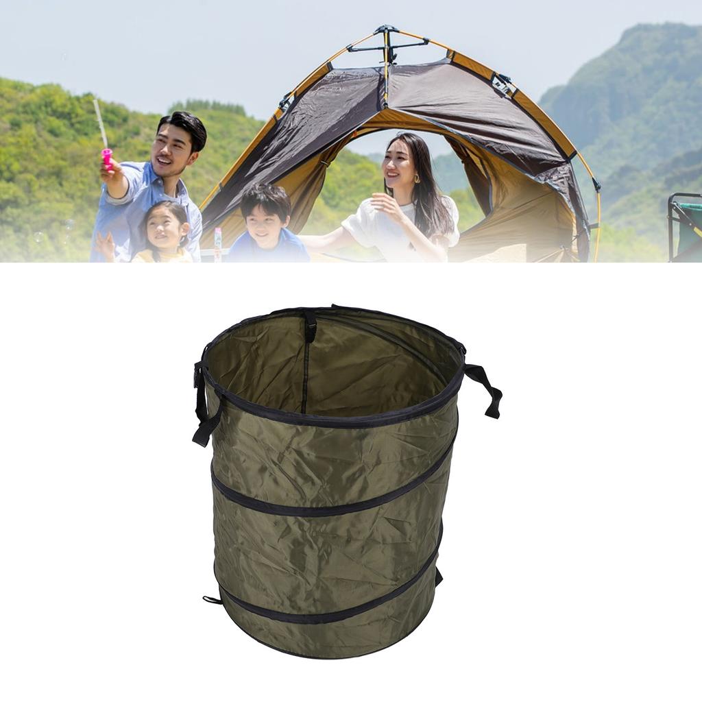 90L Folding Trash Container Portable Water Proof Oxford Cloth Camping Trash Bin for Picnic Outdoor