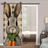 3D králík a mrkev most Samolepicí tapeta na dveře 3D PVC Samolepka pro domácí dekoraci Plážové slunce Scenérie Plakát Nástěnná samolepka deursticker