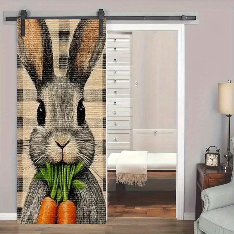 3D Rabbit and Carrot Bridge Self-adhesive Door Wallpaper 3D PVC Home Decor Sticker Beach Sun Scenery Poster Mural Wall Decal Deursticker