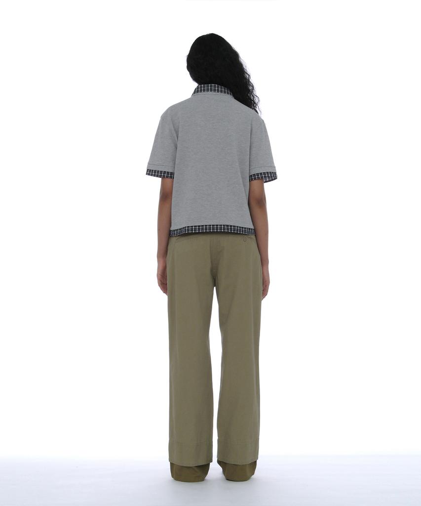 PARTIMENTO WOMEN Double Layered Polo Tee_Melange