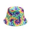 European and American spring new beach vacation leisure basin hat trendy men and women rainbow double-sided bucket hat sunscreen visor