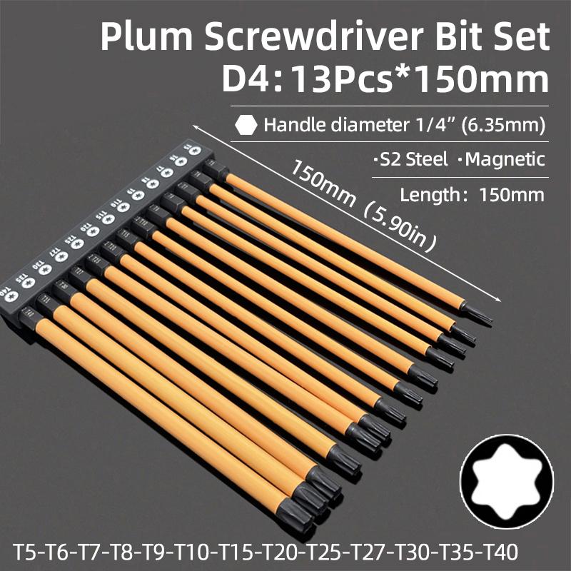 Sechskant-Inbusschlüssel-Schraubendreher-Bit-Set, magnetisch, Kreuzschlitz, Torx, Pflaume, manipulationssichere Bohrer, Schraubendreher, Handwerkzeuge