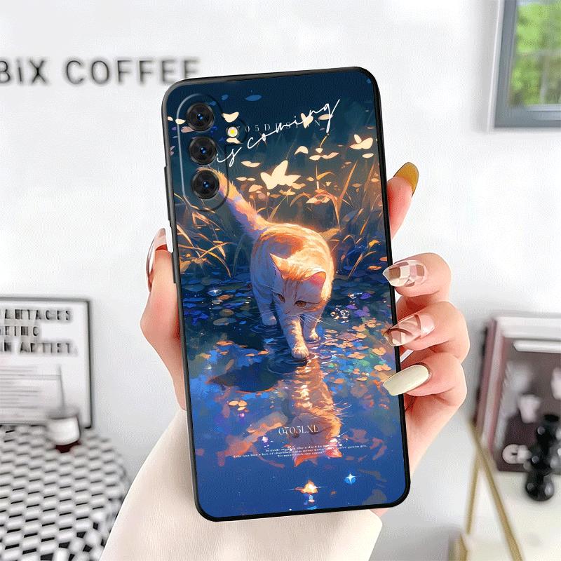 

Night Moon Cat Dreamy Art Soft Phone Case for Samsung A17 A37 A57 A16 A26 A36 A56 A15 A25 A35 A55 A14 A24 A34 A54 A13 A23 A33 A5 Samsung A55