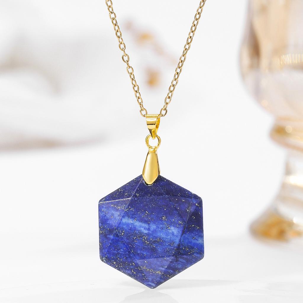 Natural crystal pendant, amethyst hexagram, David's star, necklace, Bohemian jewelry