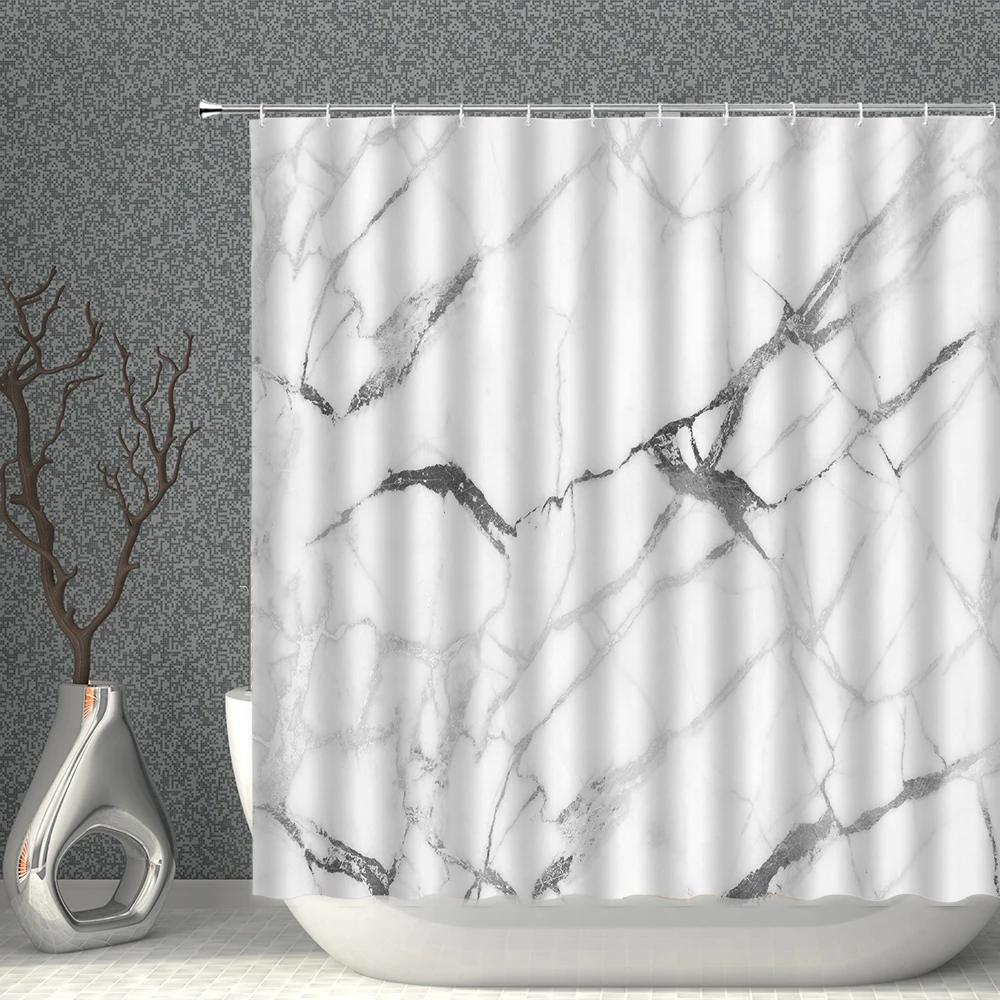 Geometric Marble Shower Curtain Bathroom Irregular Colorful Modern Family Bathroom Screen Bath Decor Backdrop Curtain Multi Size