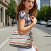 Moda Cena Tendencia Bolso con Pinza de Paja Rayado de Color Bolso Tote Tejido Casual Verano Nicho Bolso de Mujer