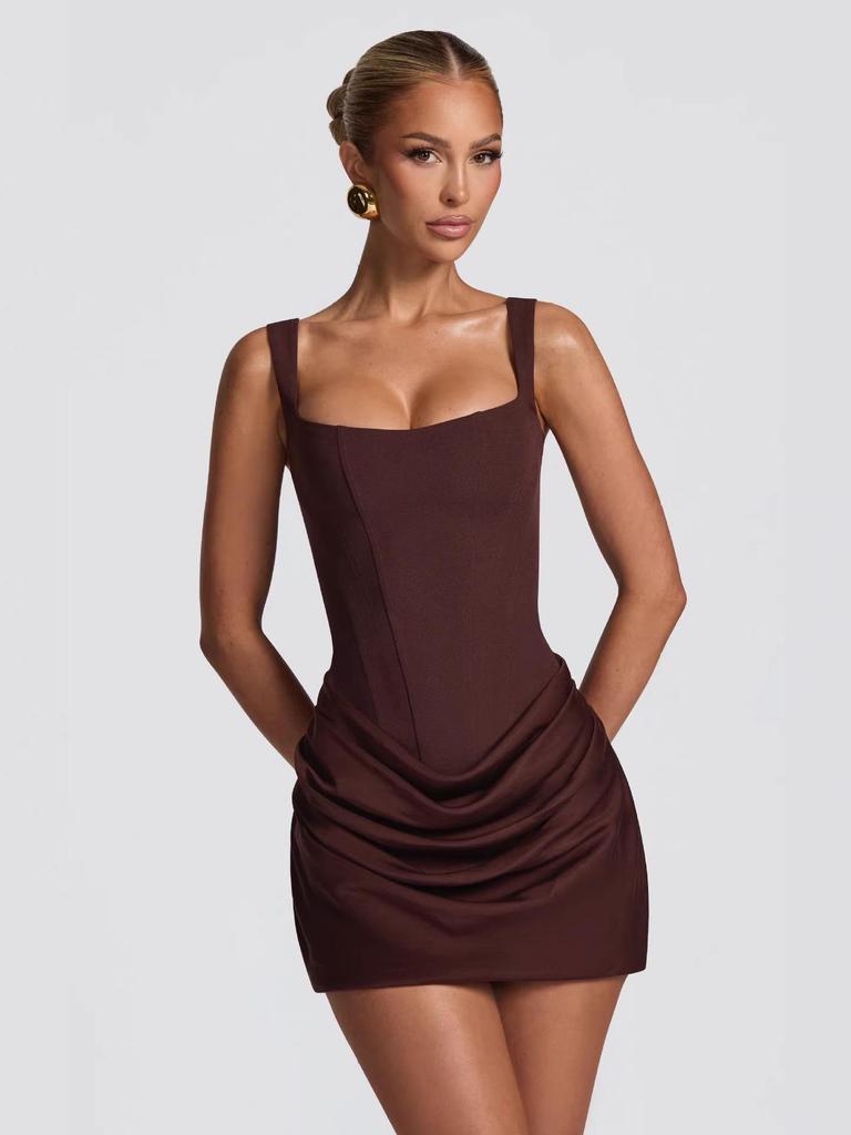 2026 Frühling/Sommer Damen Elegantes Faltenkleid mit Taillenbetonung