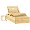VidaXL Chaise longue de jardin avec table et coussin Pin imprégné 3065968
