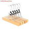 10PCS Multifunction Hotel Neat Wardrobe Skirt Hanger Wooden No Trace Clip Type Storage Drying Rack Trouser Clothes Hanger