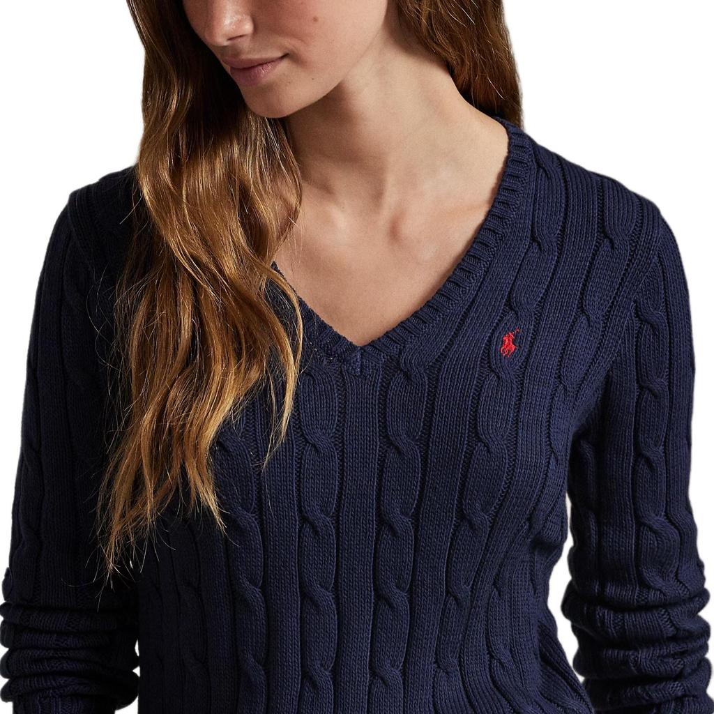 Polo Ralph Lauren Ss25 Solid Regular Sleeve Long Sleeve V-Neck Fitted Knit Sweater Women Sweater WMPOSWENC021331-400