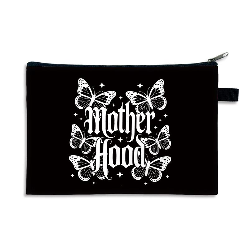 Retro Leopard Rainbow Mama Zipper Pouch Vintage Heart Floral Mom Life Makeup Bag Women Fashion Mother's Day Gift for Mom