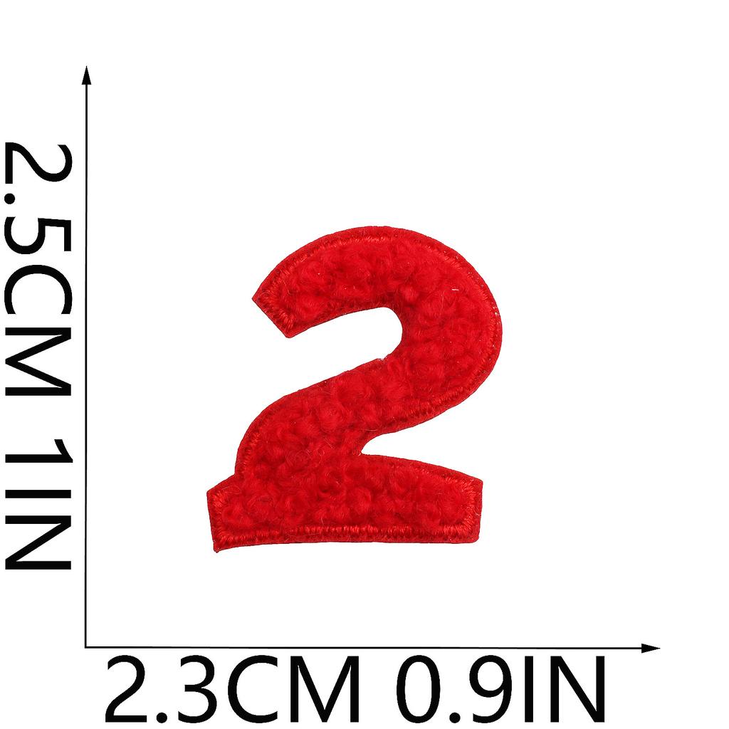 Towel Embroidery English Alphabet Embroidery Cloth Sticker Small Number Patch Sticker Bag Decoration Chenille Embroidery Label Ironing