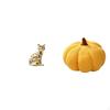 Enchanting Feline Pumpkin Sculpture Decorative Art Ornament for Fireplace Sofa Bed Bedroom Room