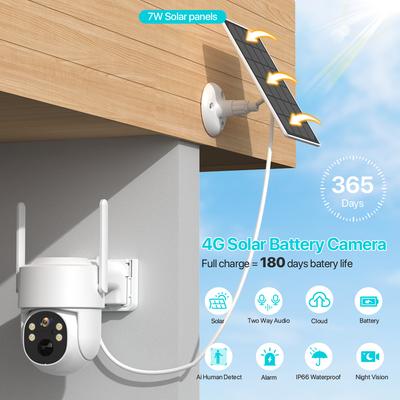 4G SIM Karte Solar IP Kamera 4MP HD Outdoor Wireless WIFI Eingebaute Batterie Powered PTZ Kamera PIR Personenerkennung 2-Wege Audio iCsee