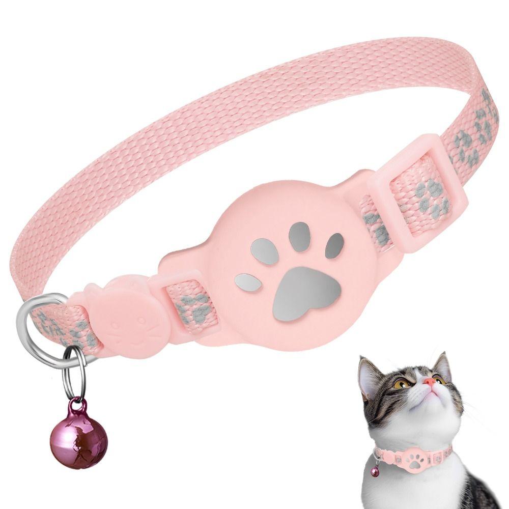 Safety Buckle Cat Collar Adjustable Waterproof Pet Tracking Collar Anti-Lost Reflective Strips For Airtag Case For Air tag 3