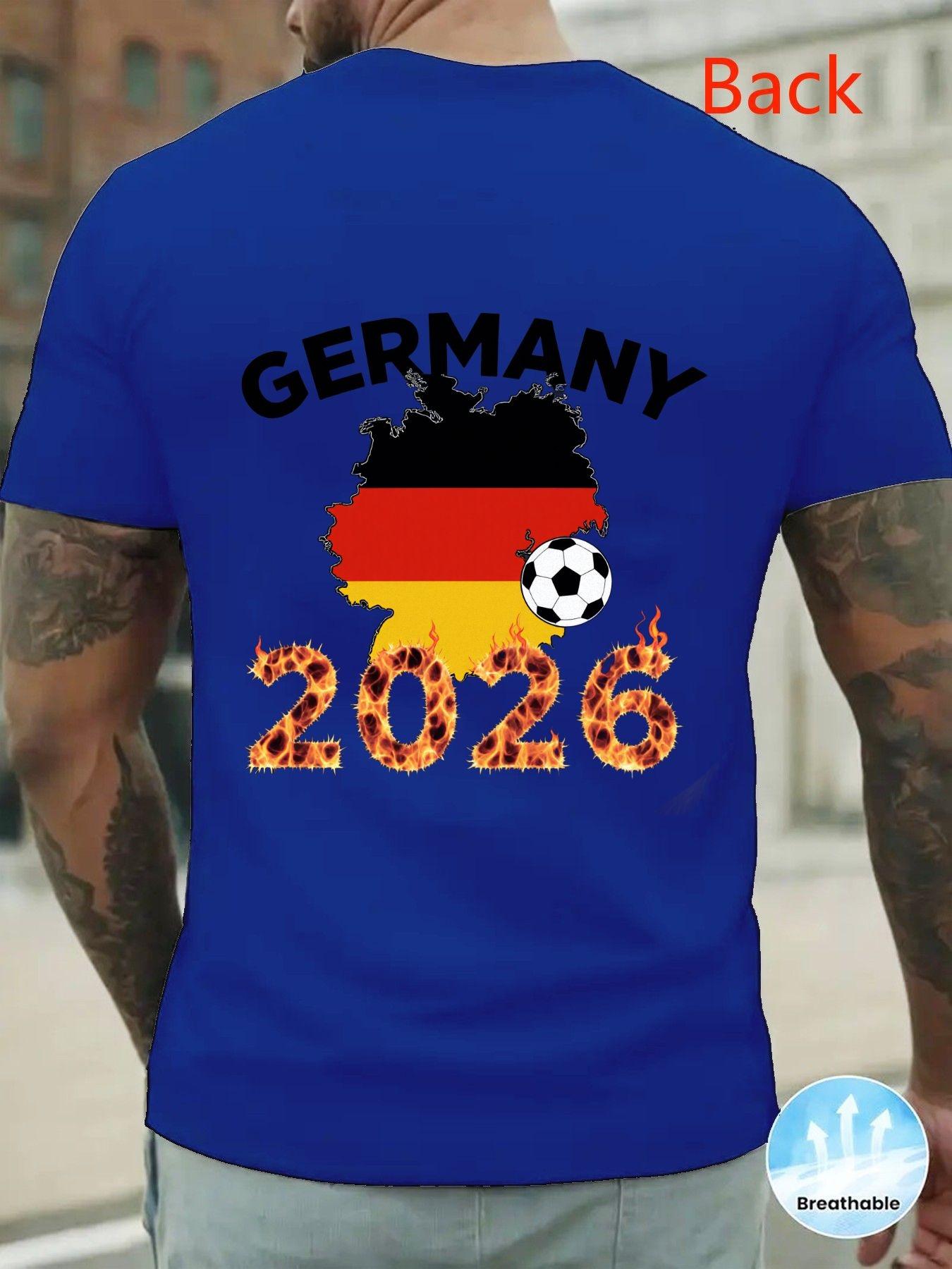 

Мужская серая футболка с изображением футбольного мяча FIFA 2026, изготовлена из 100% хлопка, удобная, идеально подходит для повседневной носки S синий