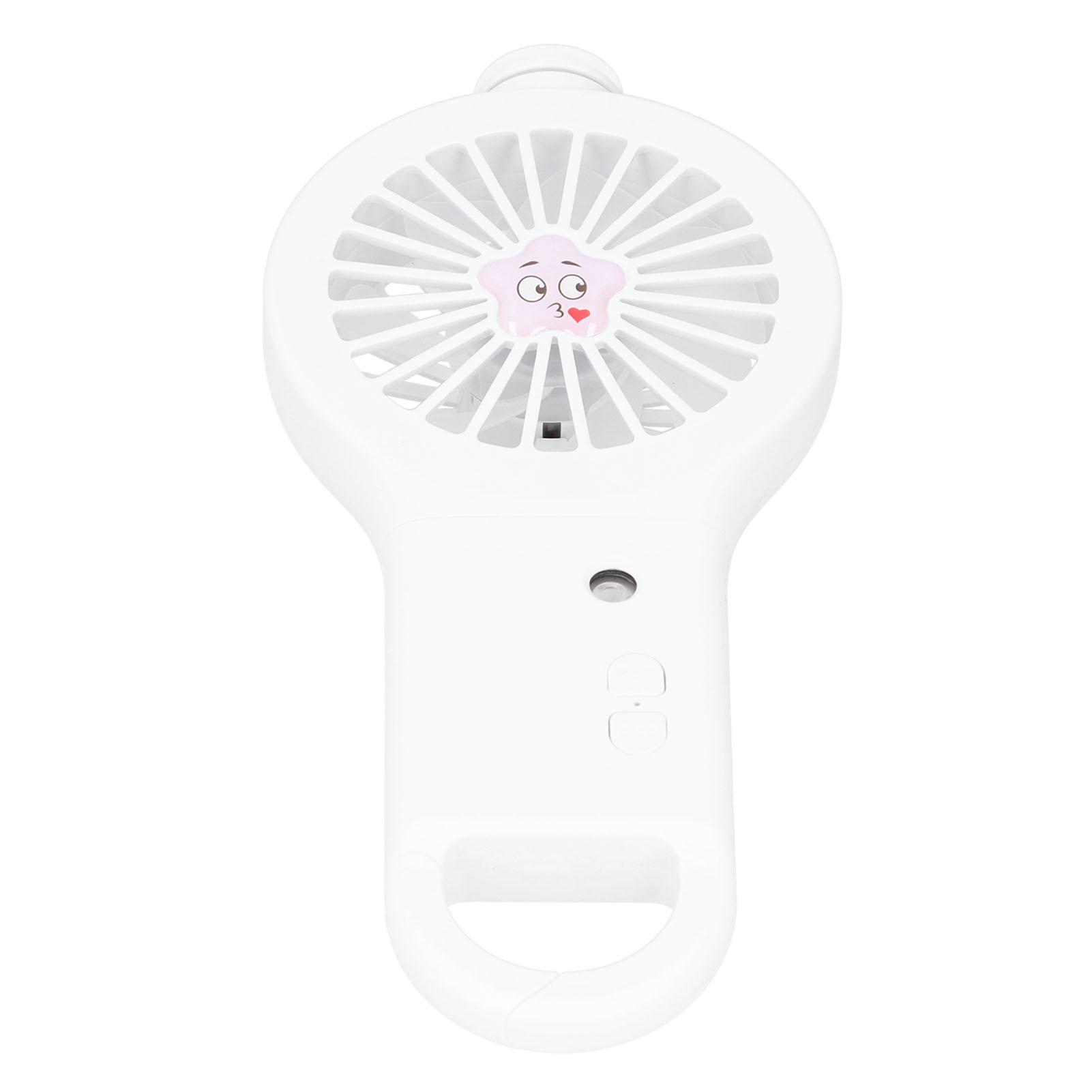 

Multi Functional Cute Water Spray Fan Cartoon Travel Portable Handheld Misting Fan(White )