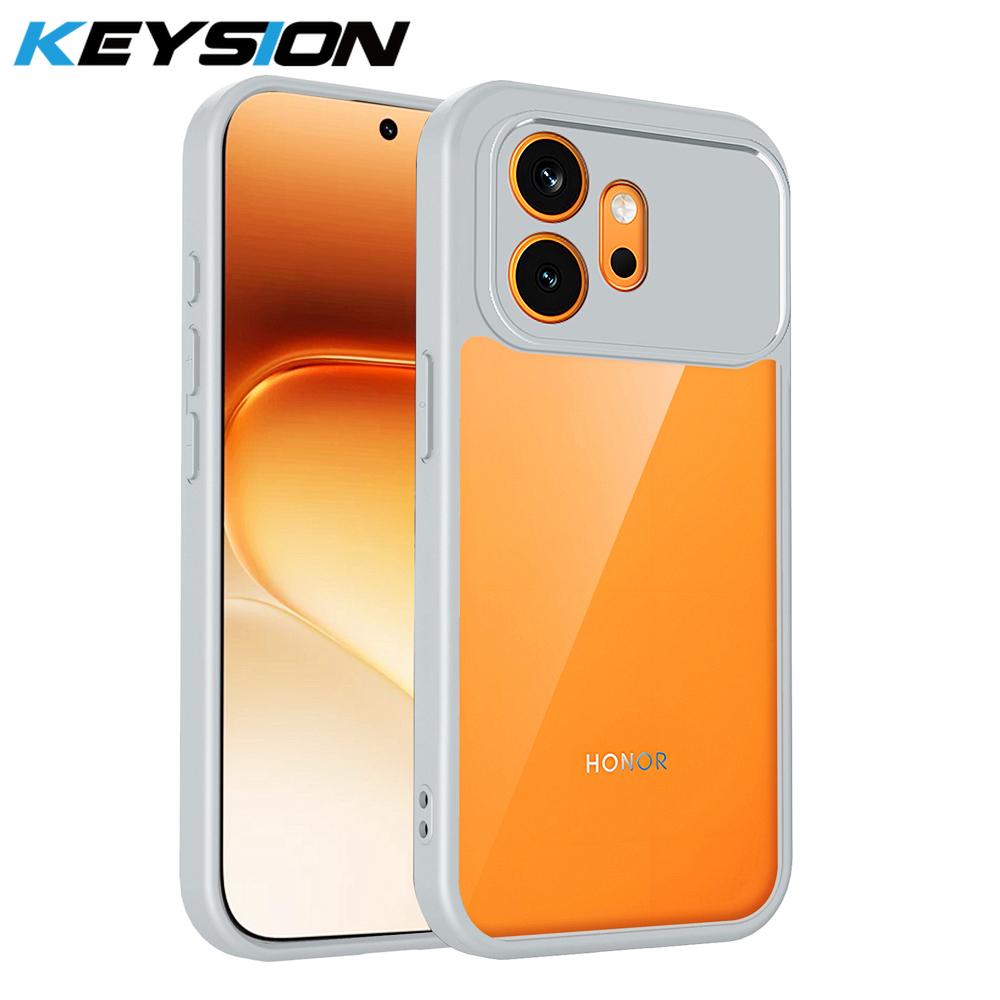 

KEYSION Transparent Phone Case for HONOR 600 Pro 5G Soft Silicone+PC HD Clear Shockproof Phone Back Cover for Huawei Honor 600 for Honor 600 сірий