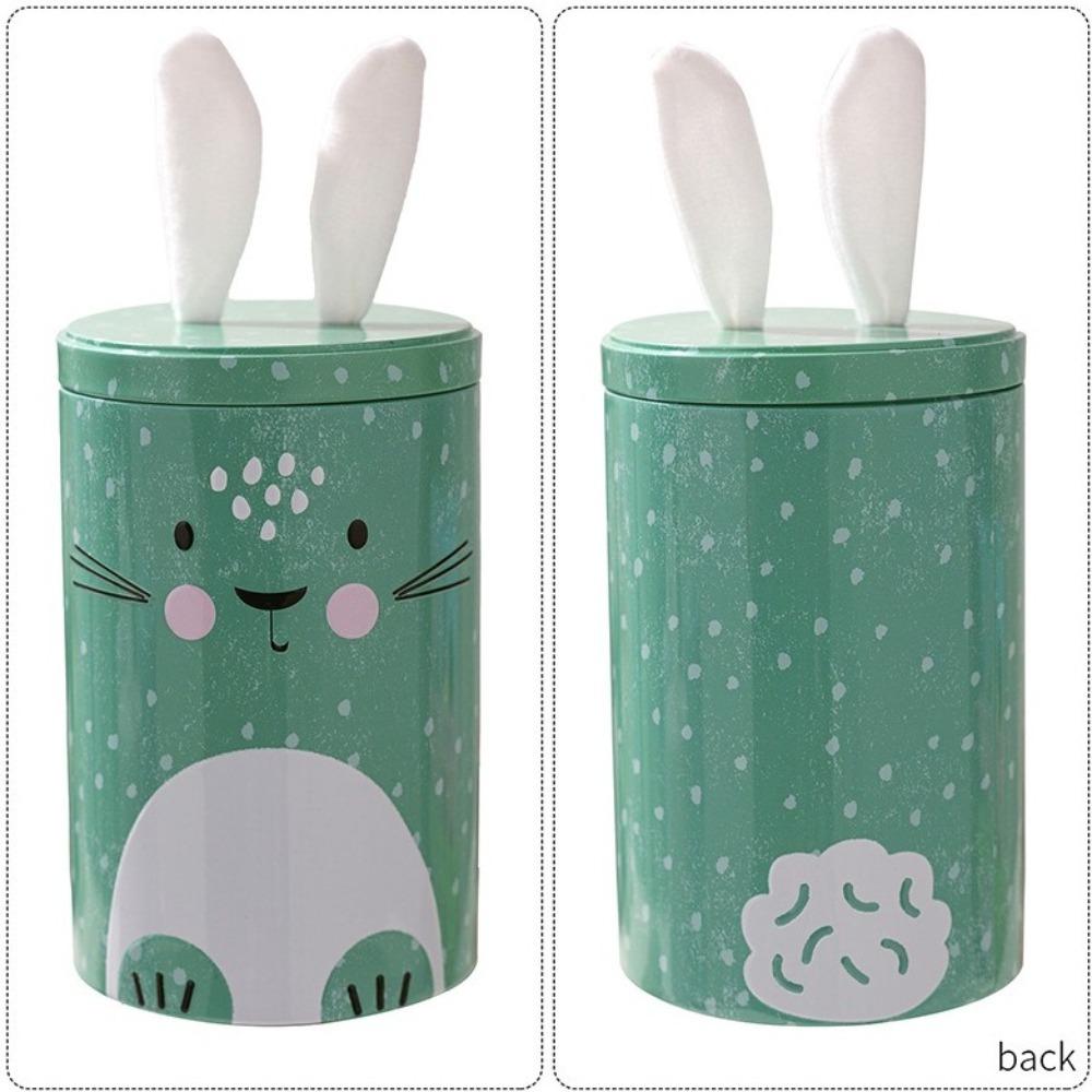 Cute Easter Bunny Tin Box Vintage Storage Gift Box Creative Iron Bucket Ornament  Party Favors