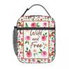 Fresh Flower Wild Horse Pattern Insulated Lunch Bag for Kids School Cooler Thermal Food Box Tote Leakproof Lunch Boxes Container