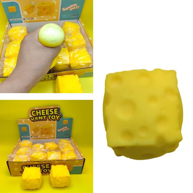 New Arrival Square Cheese Squeeze Toy For Creative Kids Wholesale Cute Simulation Cheese Blocks