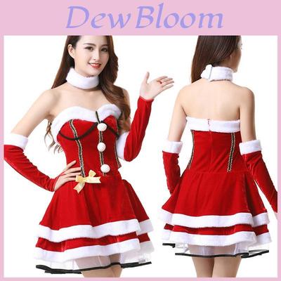 Festive Red Santa Dress Costume For Ladies Soft And Stretchy