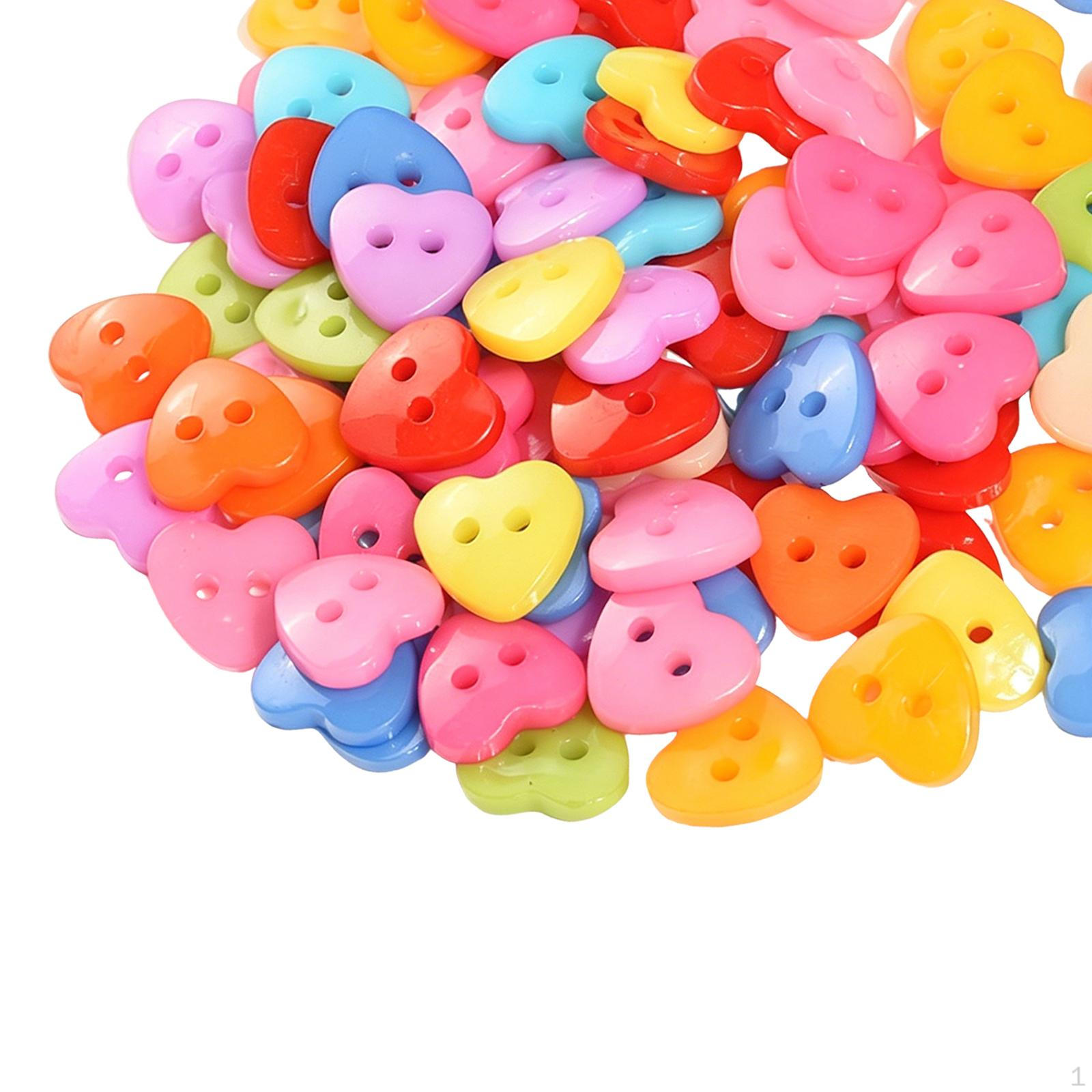 

100 Buttons with 2 Holes – Creative Sewing for Gifts, , Handmade Ornaments And Painting Heart