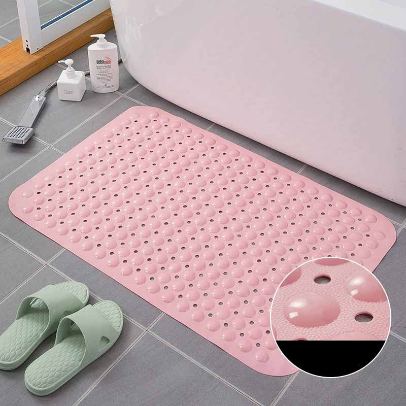 PVC Non-Slip Bath Mat with Suction Cups Shower Bathtub Mat Anti-Fatigue Bathroom Floor Mat Massage Foot Pad