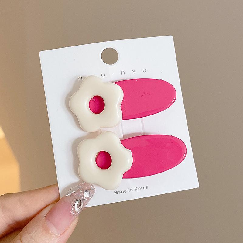 

Розовая заколка для волос «Дофамин»: Бесшовная круглая заколка Y2K - Милая маленькая боковая заколка для челки для женщин