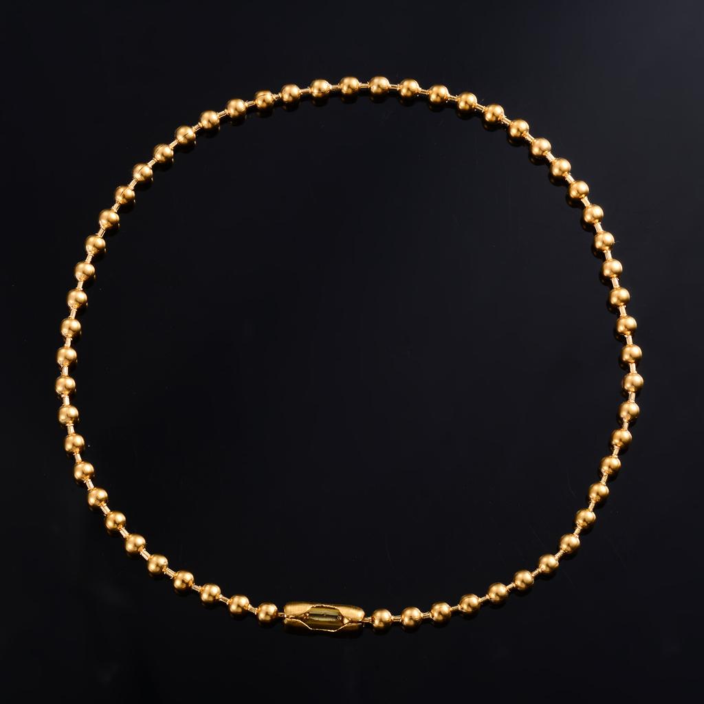 Gold Plated Stainless Steel Bead Bracelet for Women Girl Anklet Link Foot Hand Chain Ball Round Rolo Jewelry Accessories