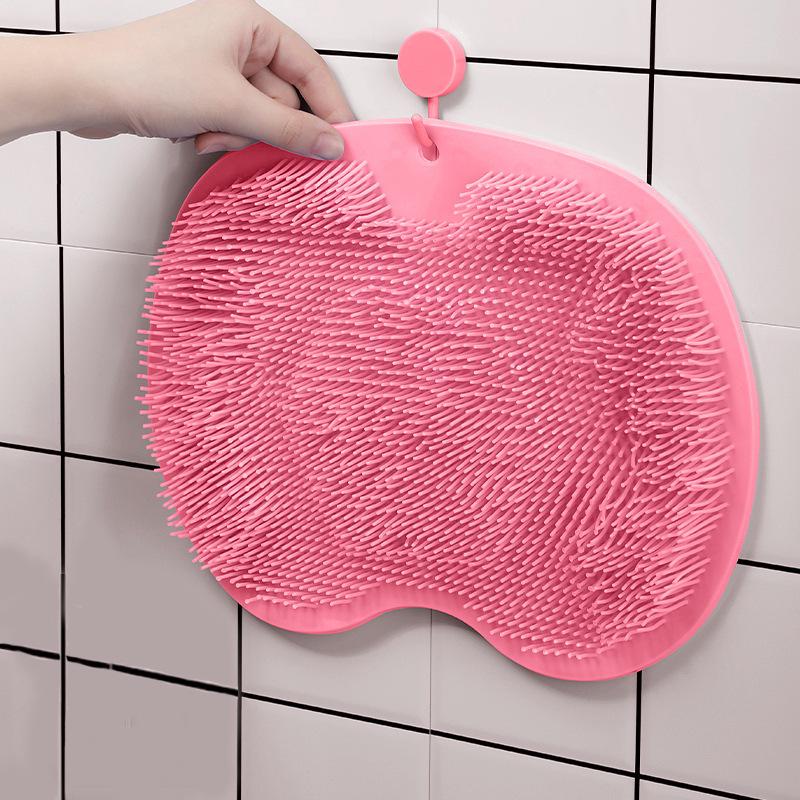 Multifunctional Non-Slip Bath Mat: Back Scrubber & Massaging Foot Scrubber with Suction Cups for Exfoliation.