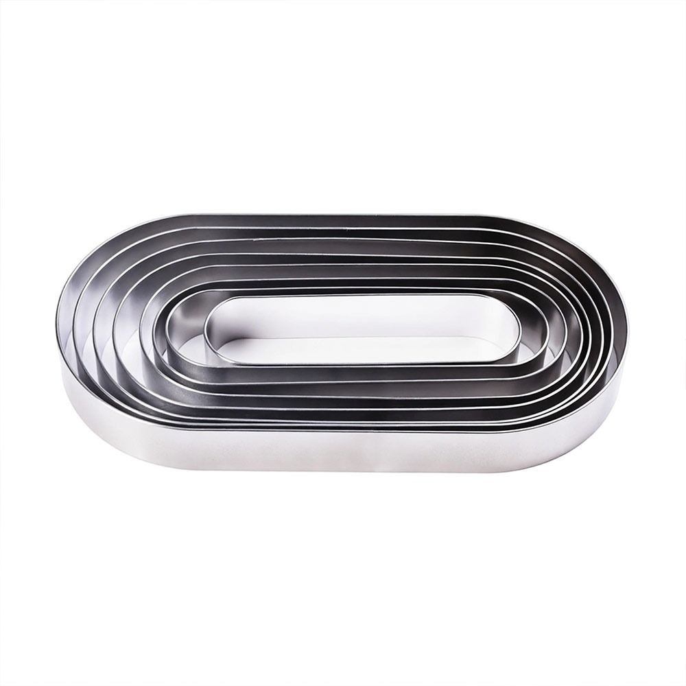 Stainless Steel Oval Cake Rings Multipurpose Cake Ring Molds  for Professional Pastry Baking