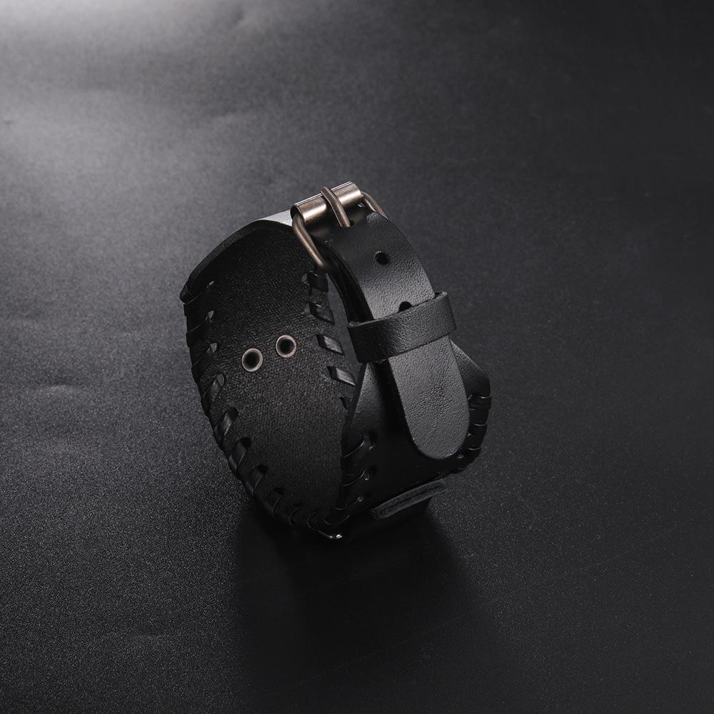 Amuletă Protectoare Nordică Brățară de Piele cu Jurământ Viking