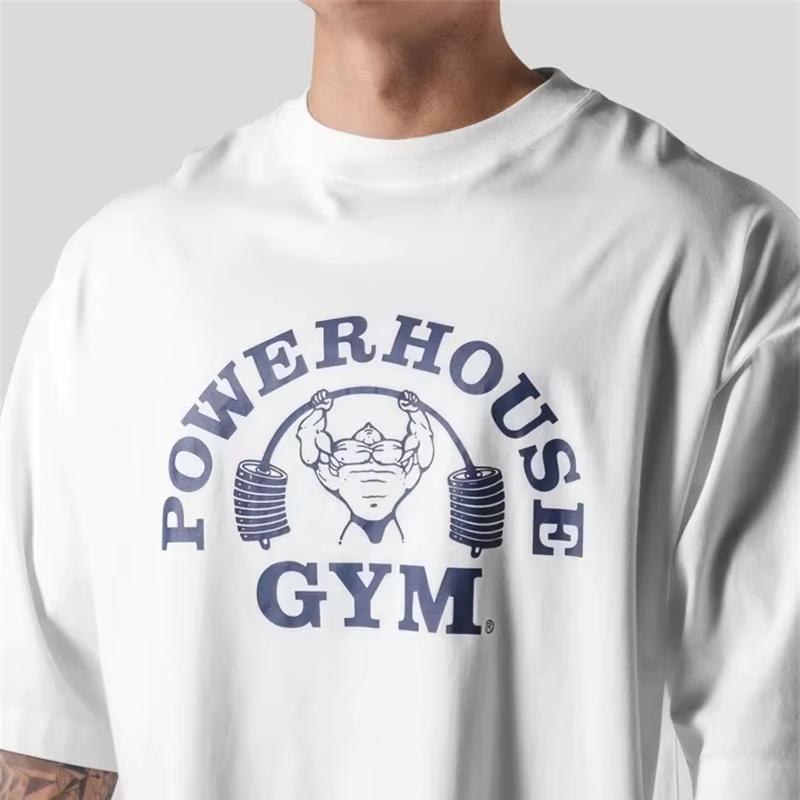 Gym Fitness Trend Brand Tshirt Cotton Graphic Tee Unisex Unisex Summer Streetwear