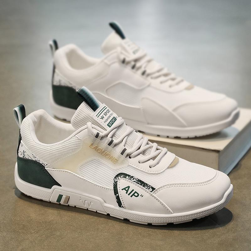 Мужские дышащие сетчатые повседневные кроссовки с ретро-узором, нескользящая подошва, беговая обувь 39 зелёный