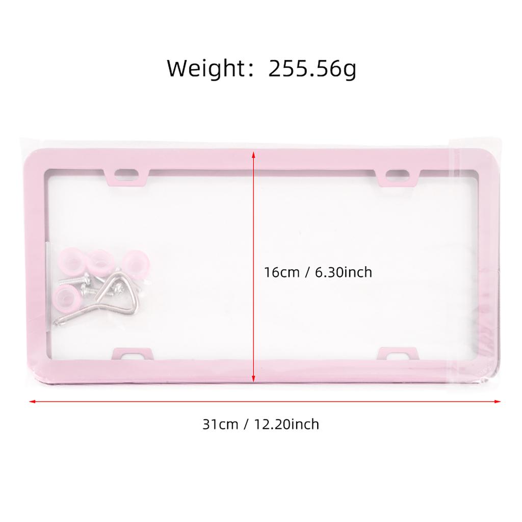 2pcs Car Parts Stainless Steel USA Flag License Plate Frame Cover For USA Standard Car License Plate Holder