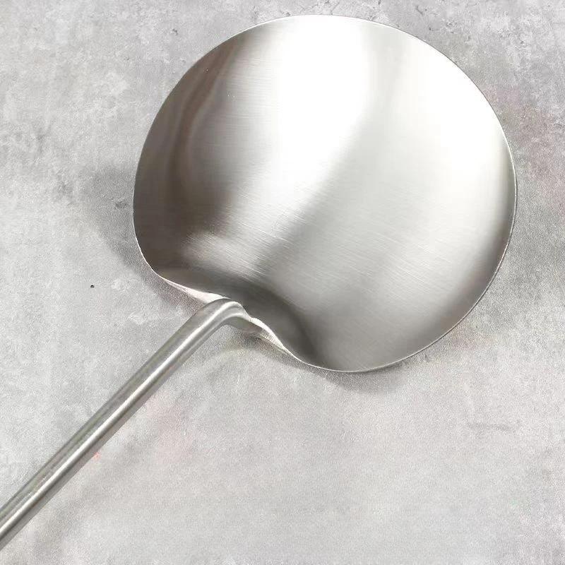 Kochlöffel aus Edelstahl 304, Suppenlöffel in Lebensmittelqualität, Haushaltsgeschirr für Köche, Küchenutensilien mit langem Griff, Pfannengerichte