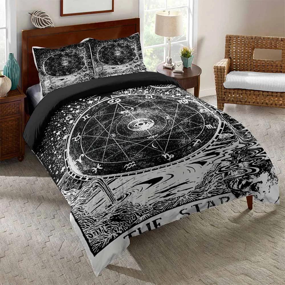 Comforter Galaxy Starry Sky Wolf Outer Space Planets Star Cluster Solar System Moon Comets Cosmos Illustration Bedding