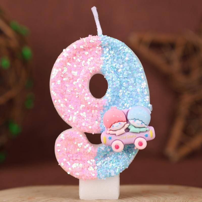 Gemini Digital Birthday Candle Cake Decoration Holiday Birthday Celebration Handmade Candle 0-9diy