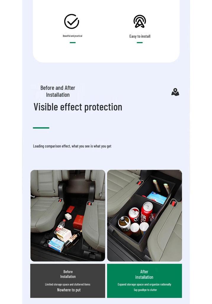 Leapmotor D19 Second Row Aisle Storage Box - Middle Row Seat Add-On for Car Interior.