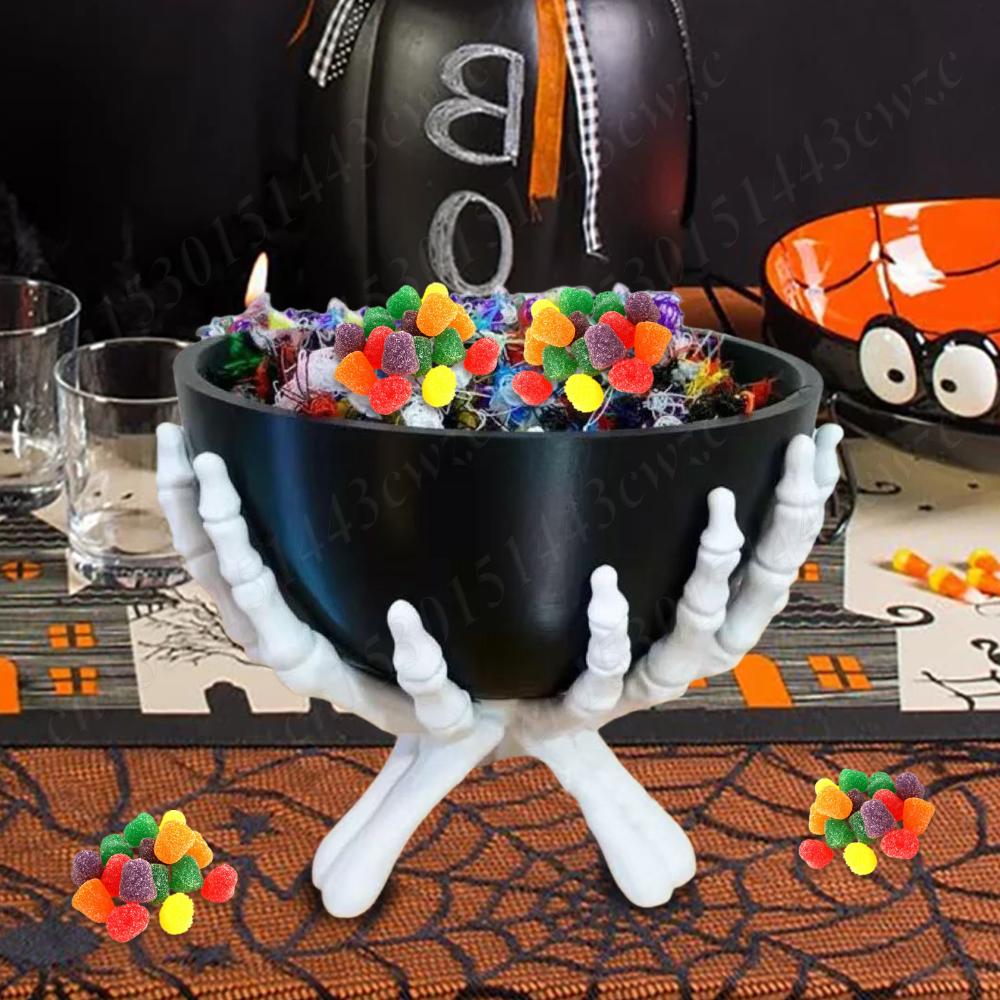 2026 Halloween Candy Bowl Multifunctional Gothic Skeleton Hands Storage Holder Detachable Halloween Organizer Home Decorations