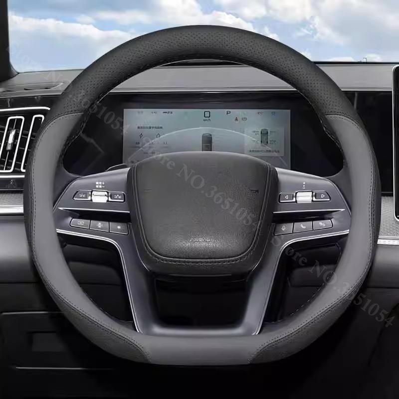 For BYD Song Pro Plus Max DM-i EV  Auto Steering Wheel Cover Leather Ultrathin Breathable Car Interior Handle Cover Accessories