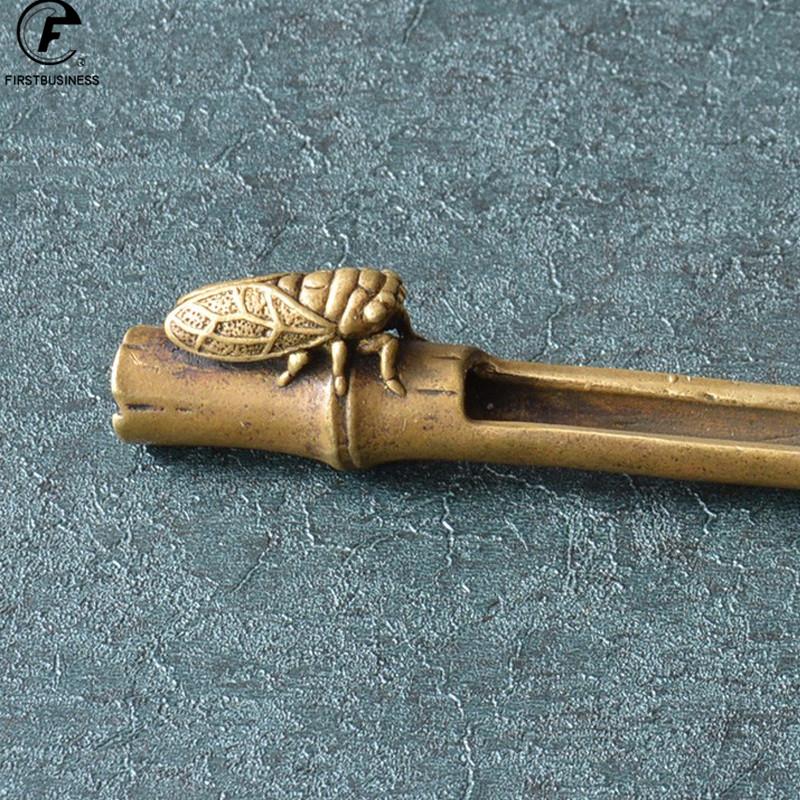 Happiness lies in contentment Incense Stick Holder Burner copper Censer Ornaments Retro Incense Burners Traditional style
